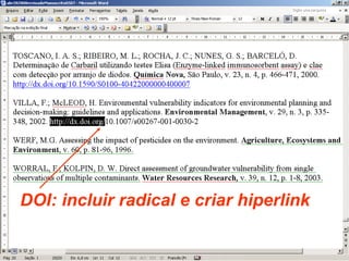 DOI: incluir radical e criar hiperlink 