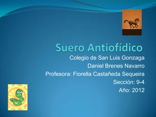 Colegio de San Luis Gonzaga
                 Daniel Brenes Navarro
Profesora: Fiorella Castañeda Sequeira
                           Sección: 9-4
                             Año: 2012
 