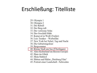 Erschließung: Titelliste
 