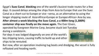 Suez Canal Supply Chain mini case | PDF