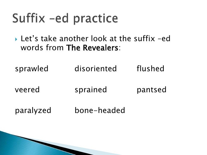 Suffix ed quick english