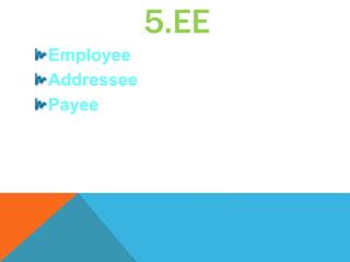 5.EE
Employee
Addressee
Payee
 