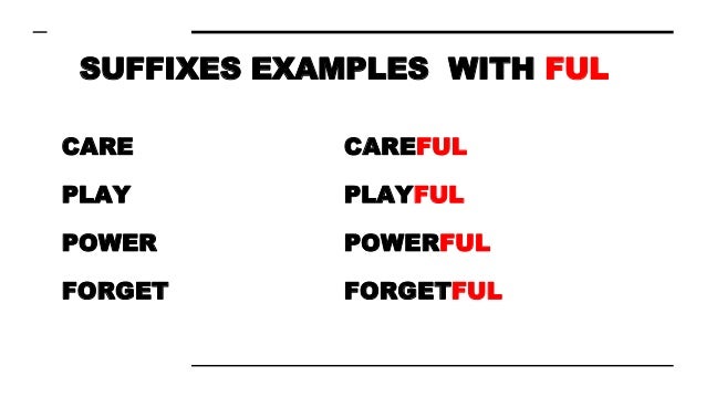 Resultado de imagen de ADJECTIVE SUFFIXES  FUL