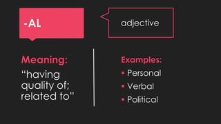 English Suffixes to Improve Your Vocabulary | PDF