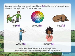 Learning Adjectives with Suffixes -ful and -less: Interactive English ...