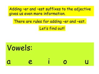 Mastering the Rules for Adding –er and –est to Adjectives | PPT