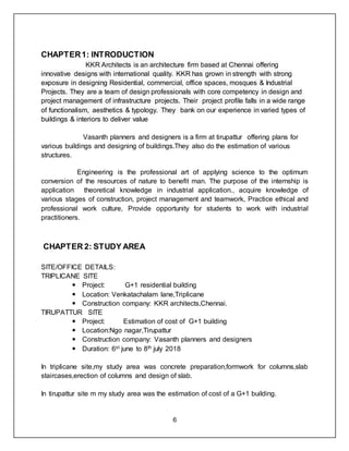 INTERNSHIP REPORT FOR CONCSTRUCTION MANAGEMENT AND ORGANISING WORKS OF ...