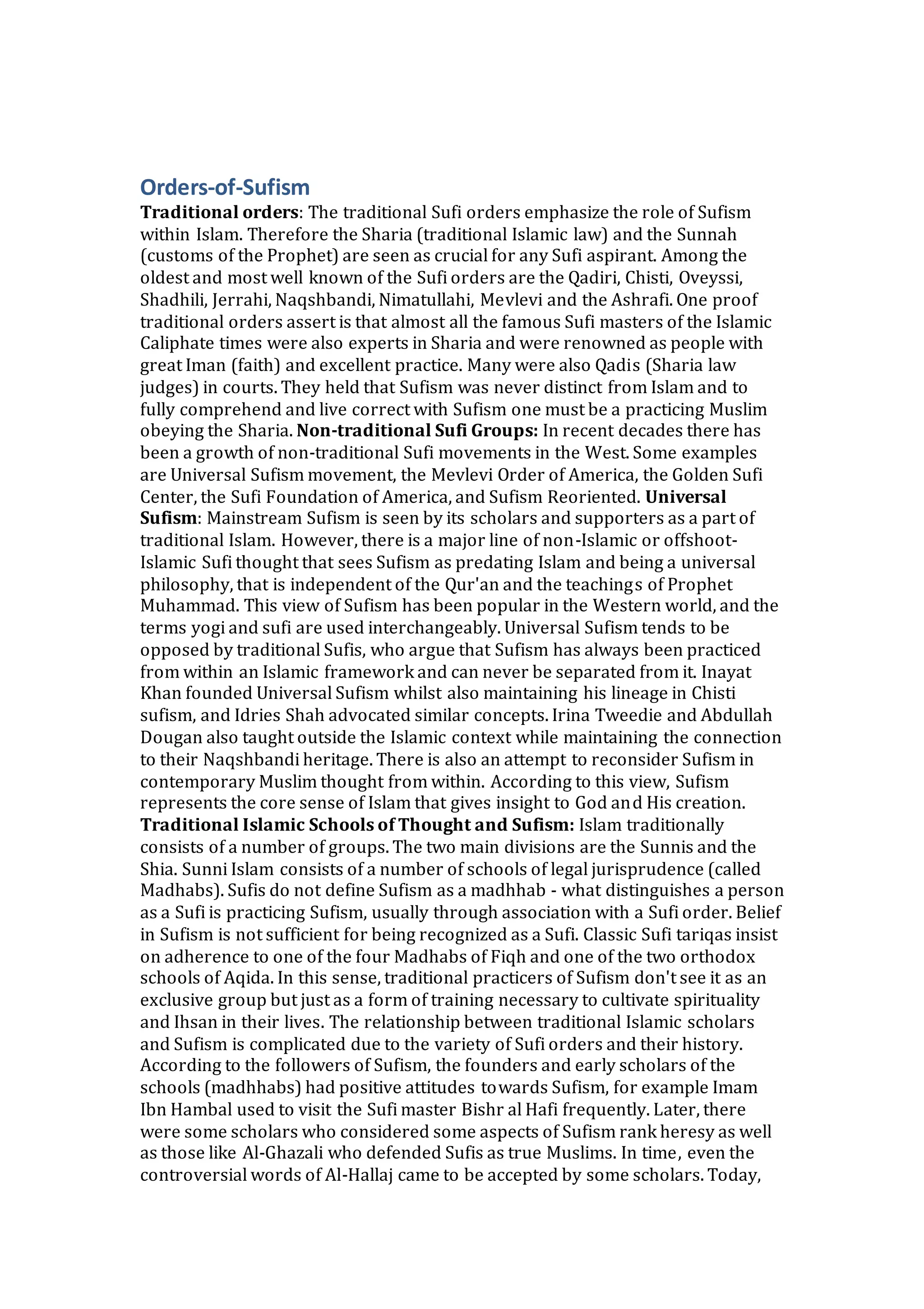Sufism : A PATH TOWARDS THE COMPLETION OF FAITH | DOCX