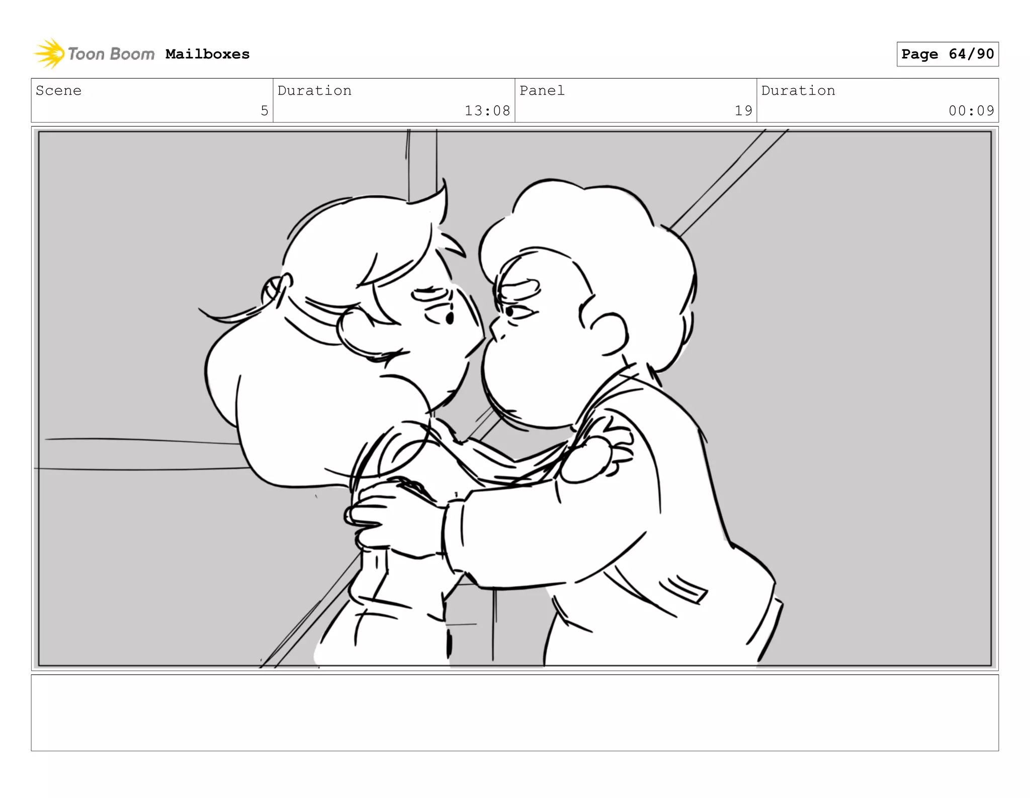 Scene
5
Duration
13:08
Panel
19
Duration
00:09
Mailboxes Page 64/90
 