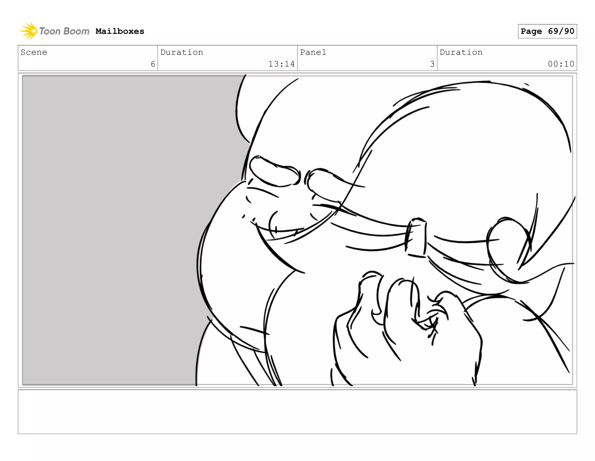 Scene
6
Duration
13:14
Panel
3
Duration
00:10
Mailboxes Page 69/90
 