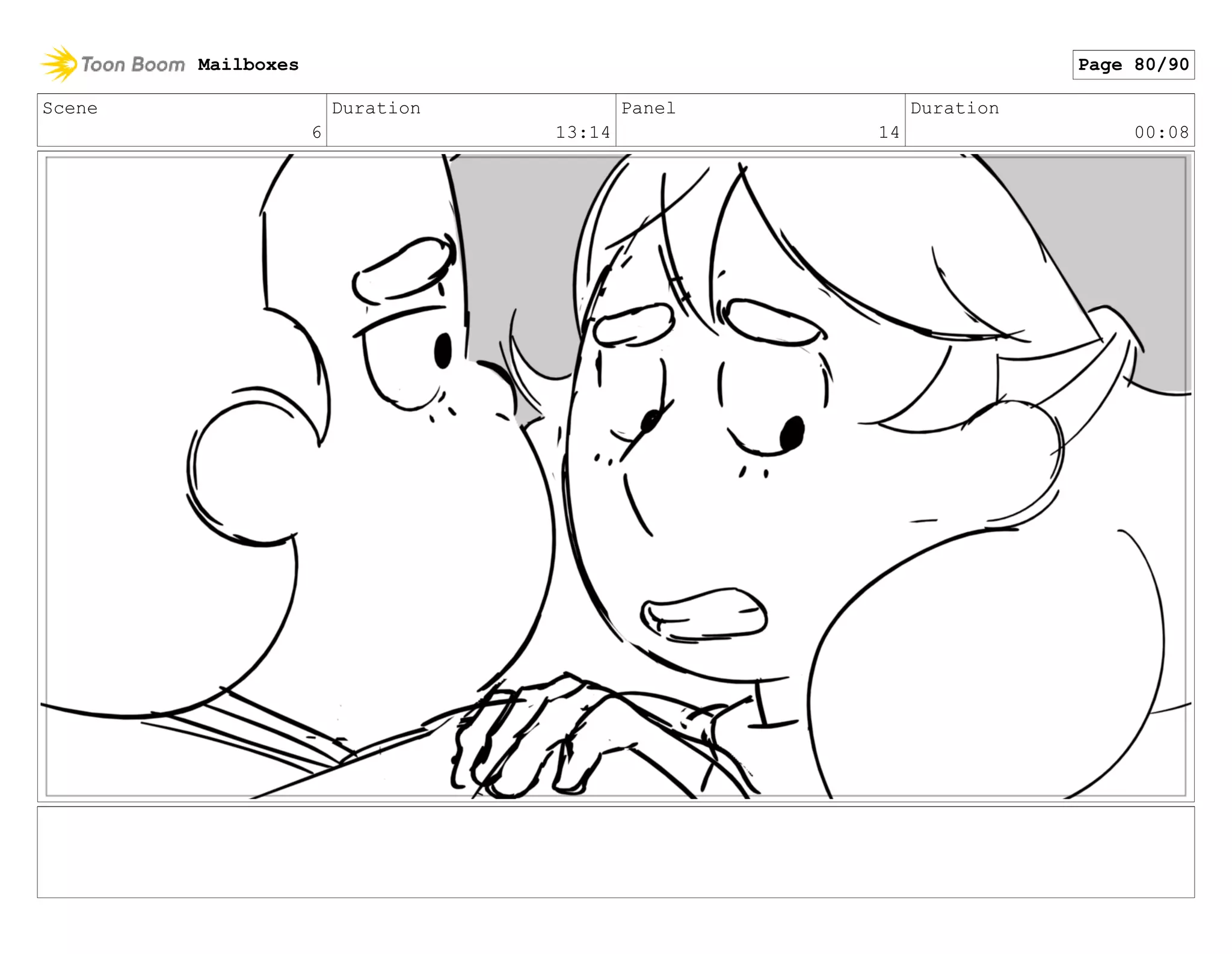 Scene
6
Duration
13:14
Panel
14
Duration
00:08
Mailboxes Page 80/90
 