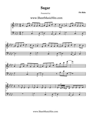 Sugar Piano Sheet Music - Flo Rida