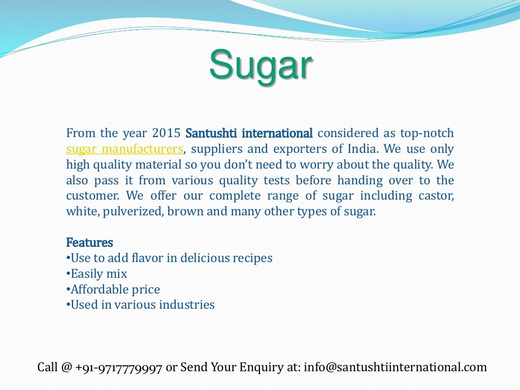 Sugar Manufacturers Suppliers India