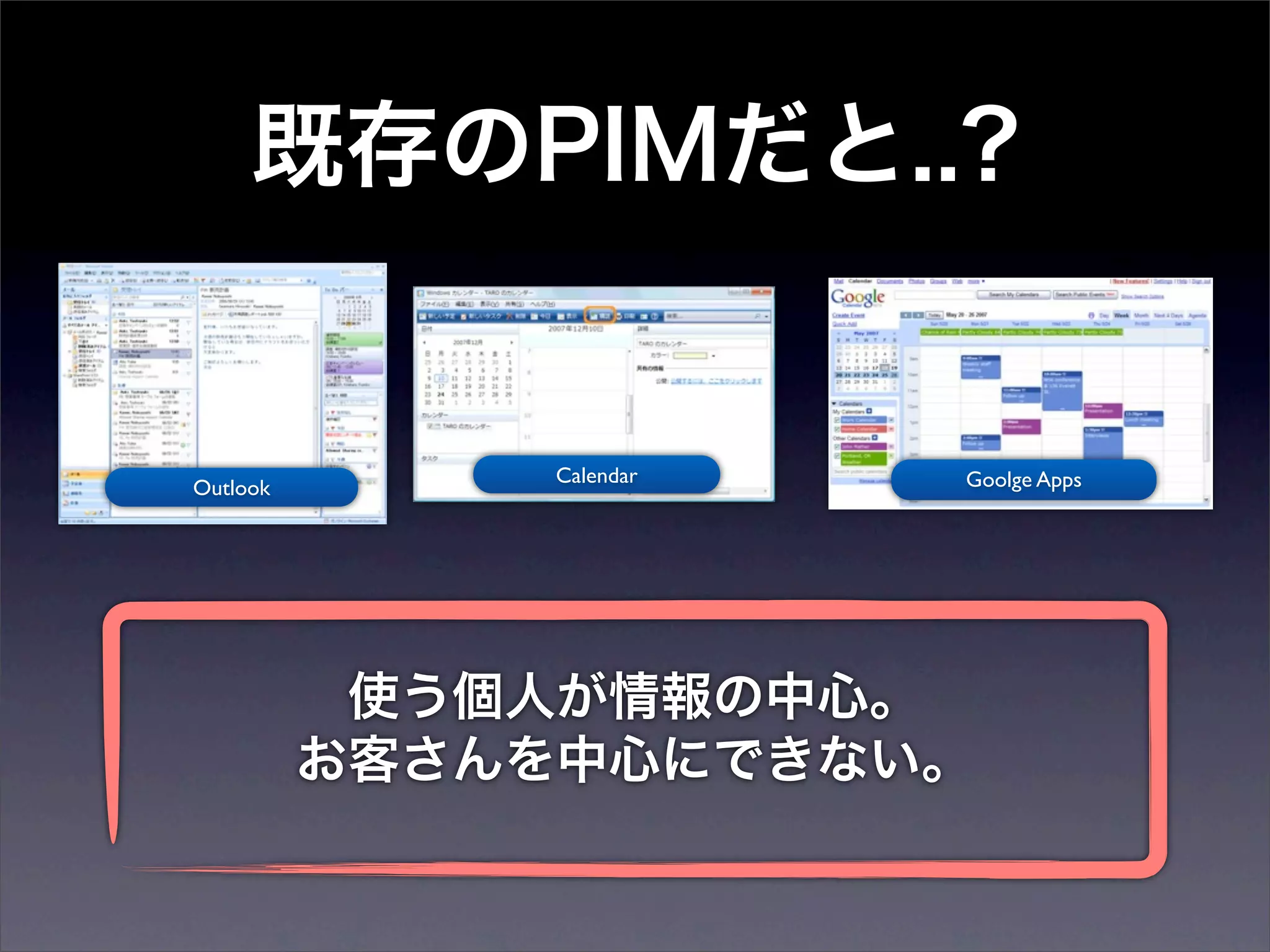 Calendar   Goolge Apps
Outlook
 