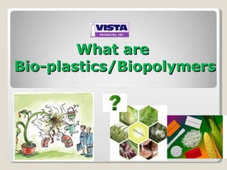 What are
Bio-plastics/Biopolymers
 