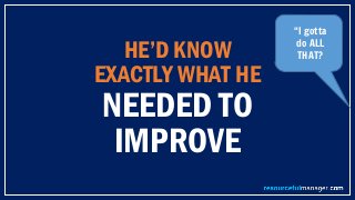 HE’D KNOW
EXACTLY WHAT HE
NEEDED TO
IMPROVE
“I gotta
do ALL
THAT?
 