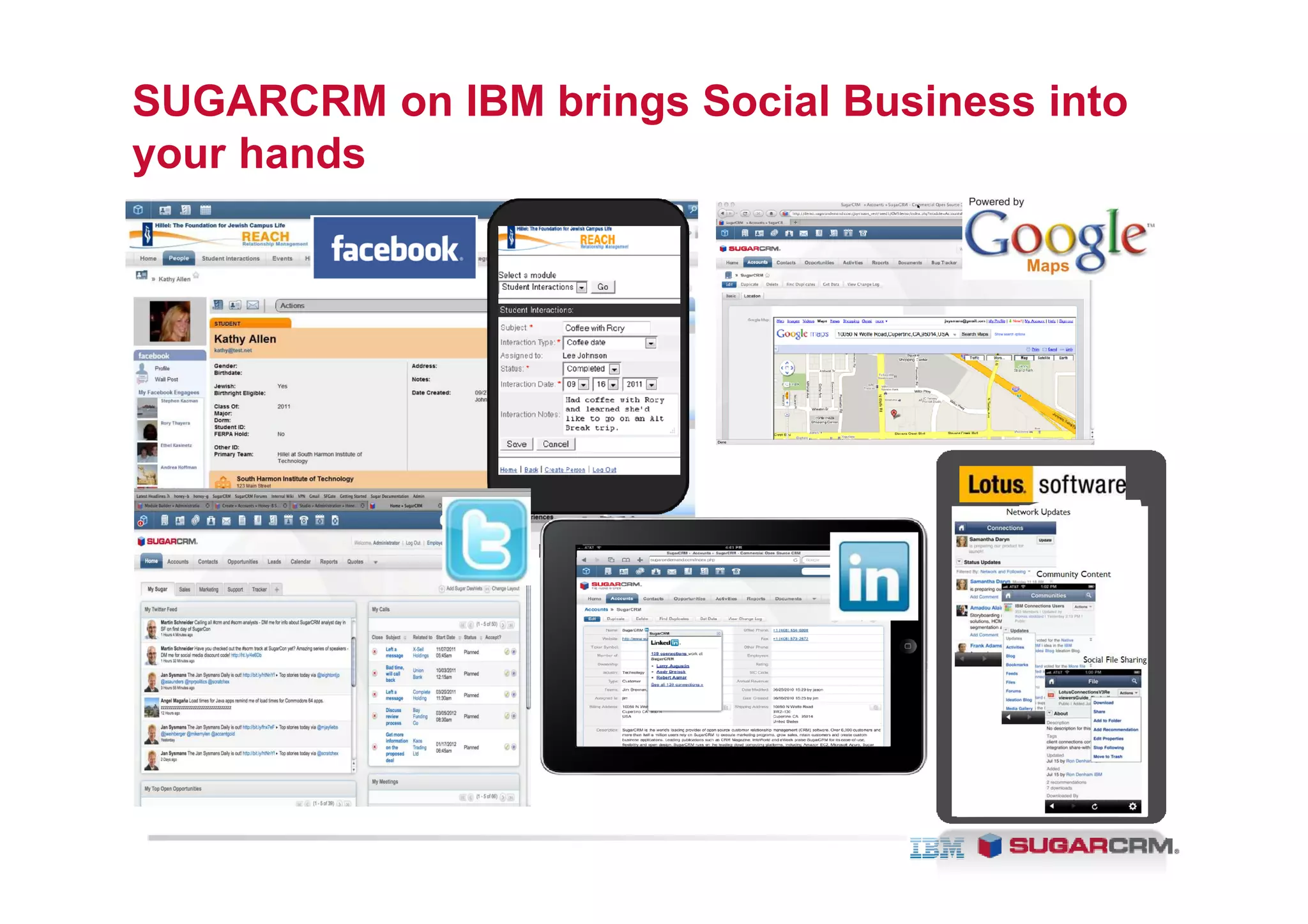 SUGARCRM on IBM brings Social Business into
your hands
 