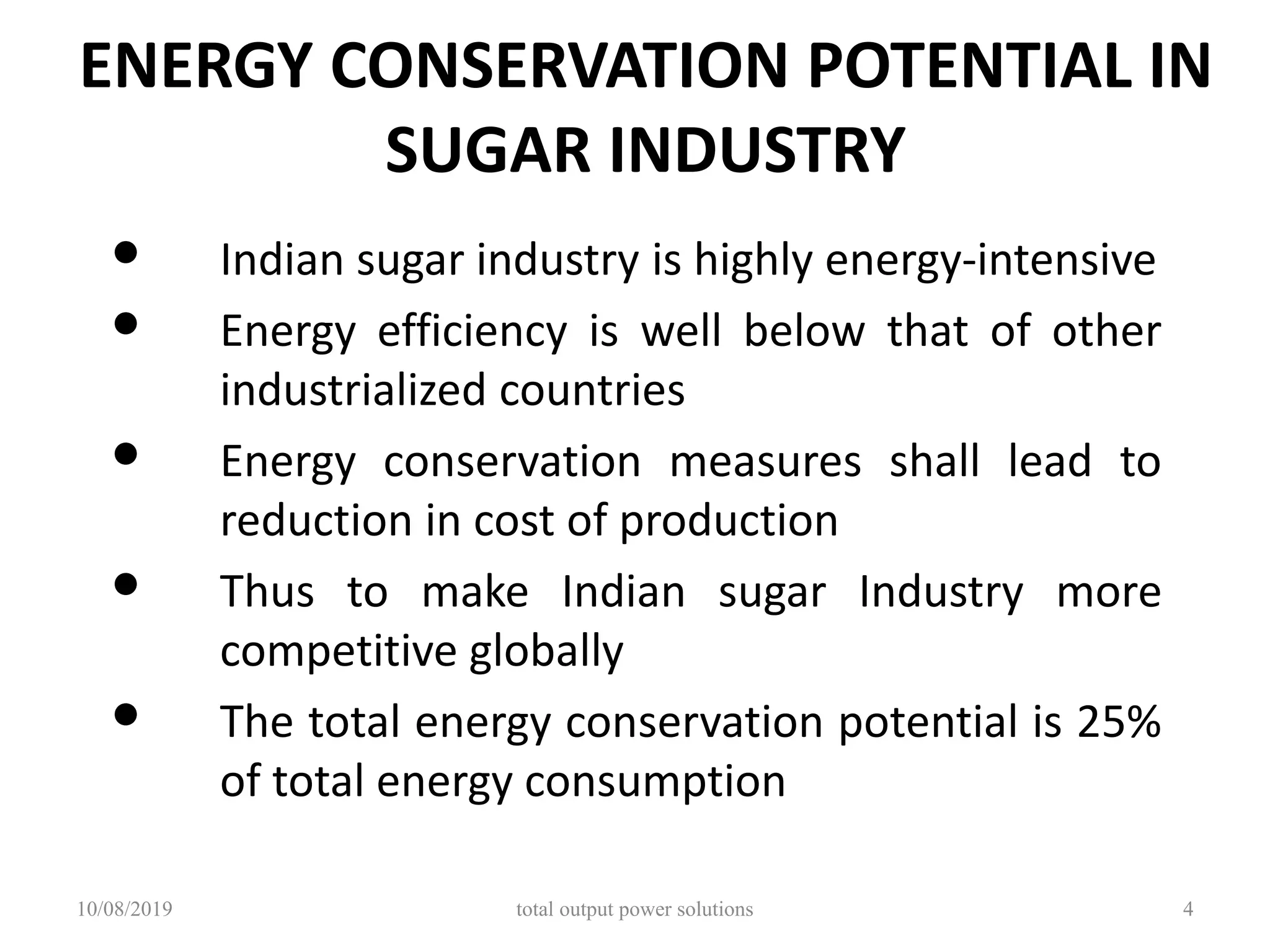 Energy Conservation in Sugar Industry | PDF
