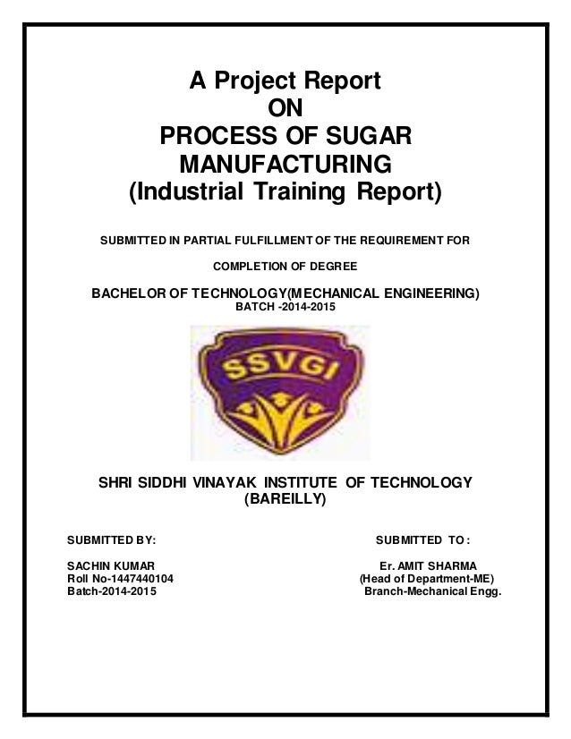 Report On Sugar Mill Bisalpur By Sachin Kumar
