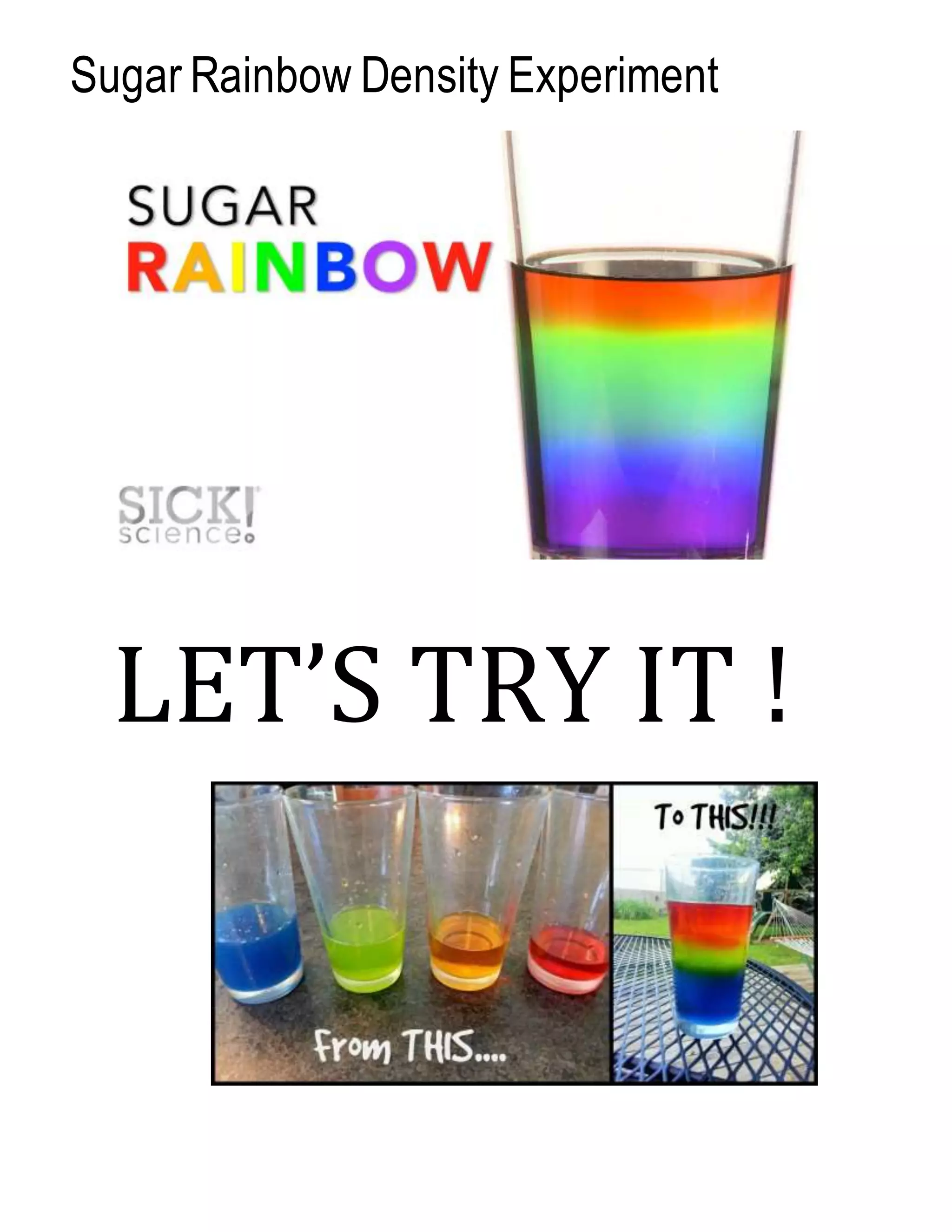 Sugar rainbow density experiment PDF