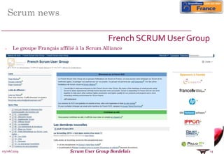 05/06/2014 Scrum User Group Bordelais 14
Scrum news
French SCRUM User Group
 Le groupe Français affilié à la Scrum Alliance
 