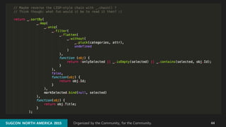 Organized by the Community, for the Community.SUGCON  NORTH AMERICA  2015SUGCON  NORTH AMERICA  2015 44
 