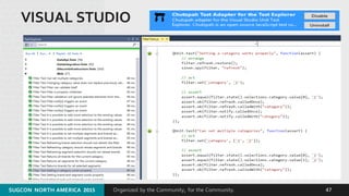 Organized by the Community, for the Community.
VISUAL STUDIO
SUGCON  NORTH AMERICA  2015 47
 