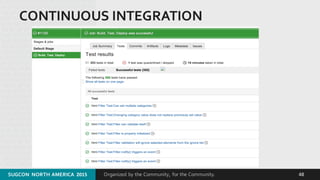 Organized by the Community, for the Community.
CONTINUOUS INTEGRATION
SUGCON  NORTH AMERICA  2015 48
 