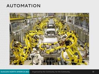 Organized by the Community, for the Community.
AUTOMATION
SUGCON NORTH AMERICA 2015 10
 