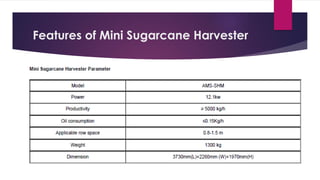 Features of Mini Sugarcane Harvester
 