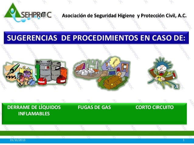 Sugerencias de procedimientos en caso de corto circuito, fugas de ga…
