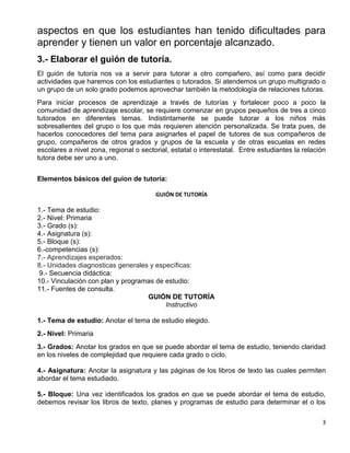 Sugerencias para la relación tutora | PDF