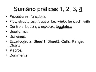 Sumário práticas 1, 2, 3,  4 ,[object Object],[object Object],[object Object],[object Object],[object Object],[object Object],[object Object],[object Object]