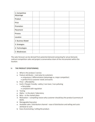 Suggested business plan format | DOCX