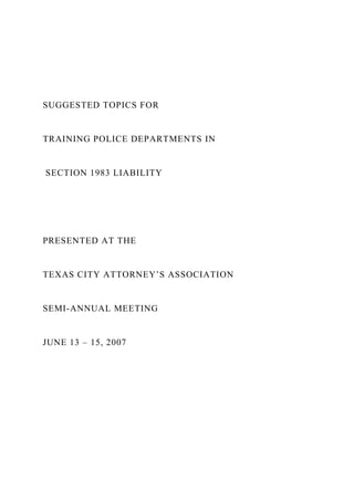 Police Topics SUGGESTED TOPICS FOR TRAINING POLICE DEPARTMENTS IN .docx