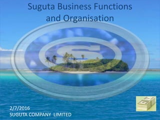 2/7/2016
SUGUTA COMPANY LIMITED
Suguta Business Functions
and Organisation
 
