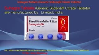 Suhagra 100 Sildenafil Citrate Tablets