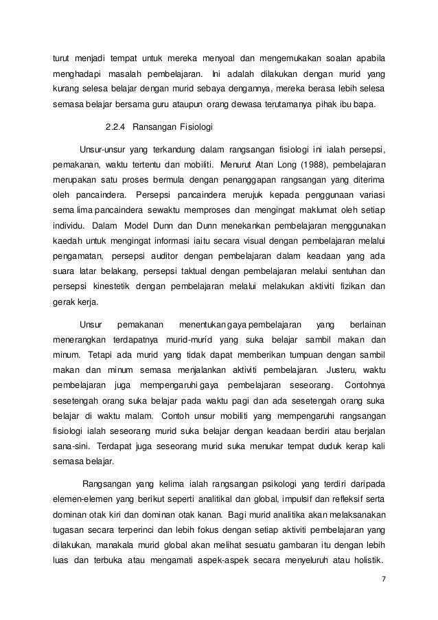 perbezaan individu dalam pembelajaran dan sifat pelajar ...