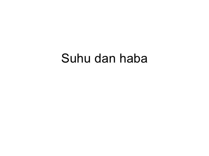 Suhu dan haba