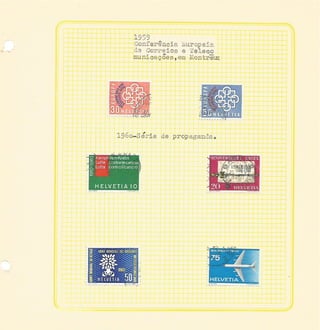 Álbum de Selos da Suíça de 1960 a 1963