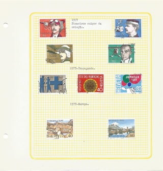 Álbum de Selos da Suíça de 1977 a 1982