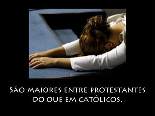 São maiores entre protestantes
do que em católicos.
 