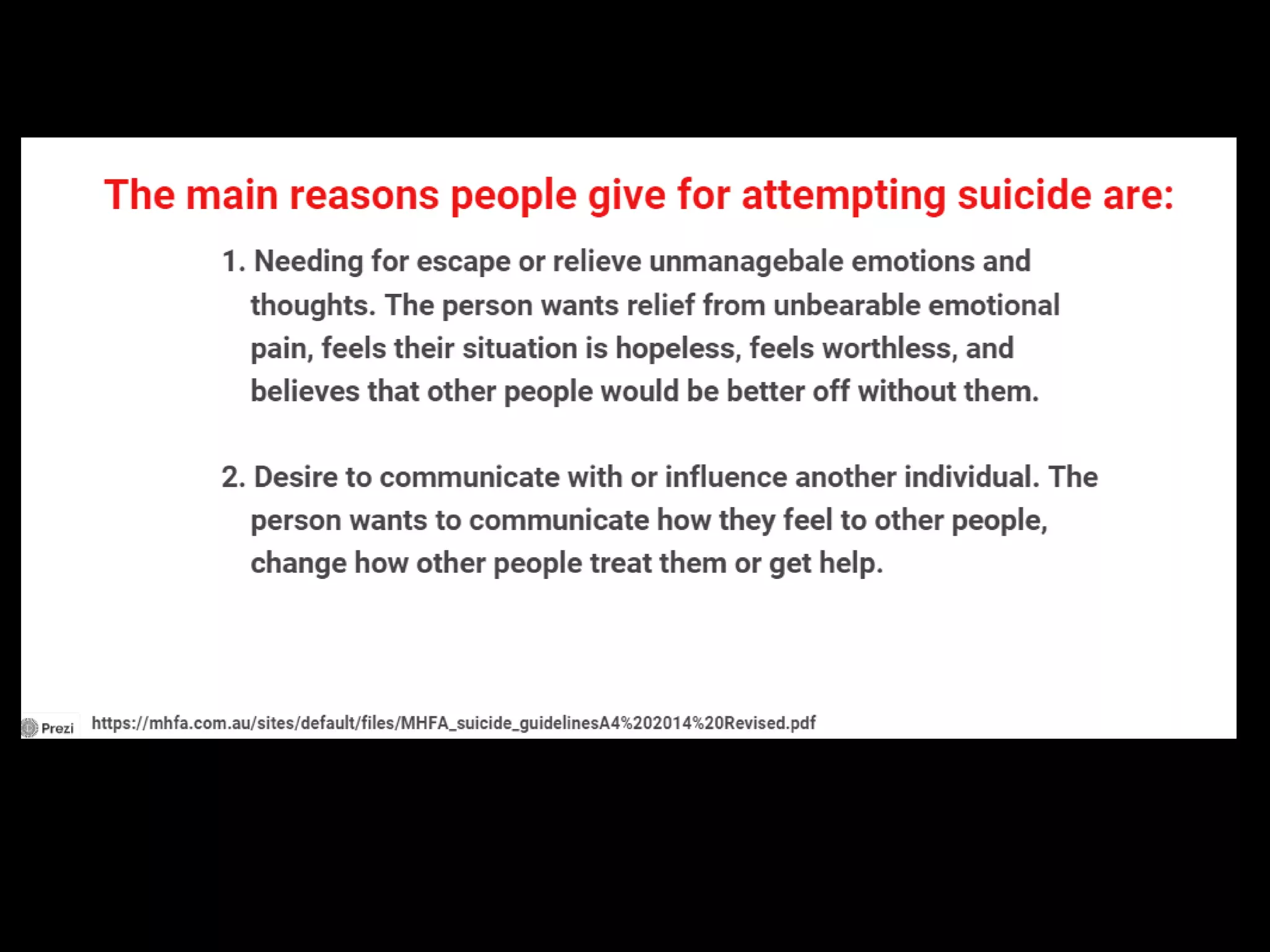 Suicidal Ideation: A Cry for Help