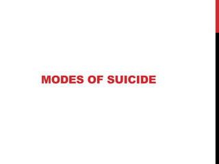 MODES OF SUICIDE
 