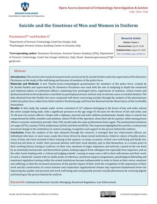 Suicide and the Emotions of Men and Women in Uniform | PDF