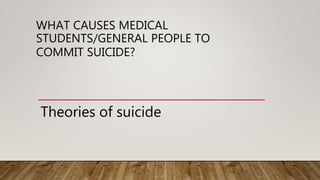 Suicide in medical students | PPTX