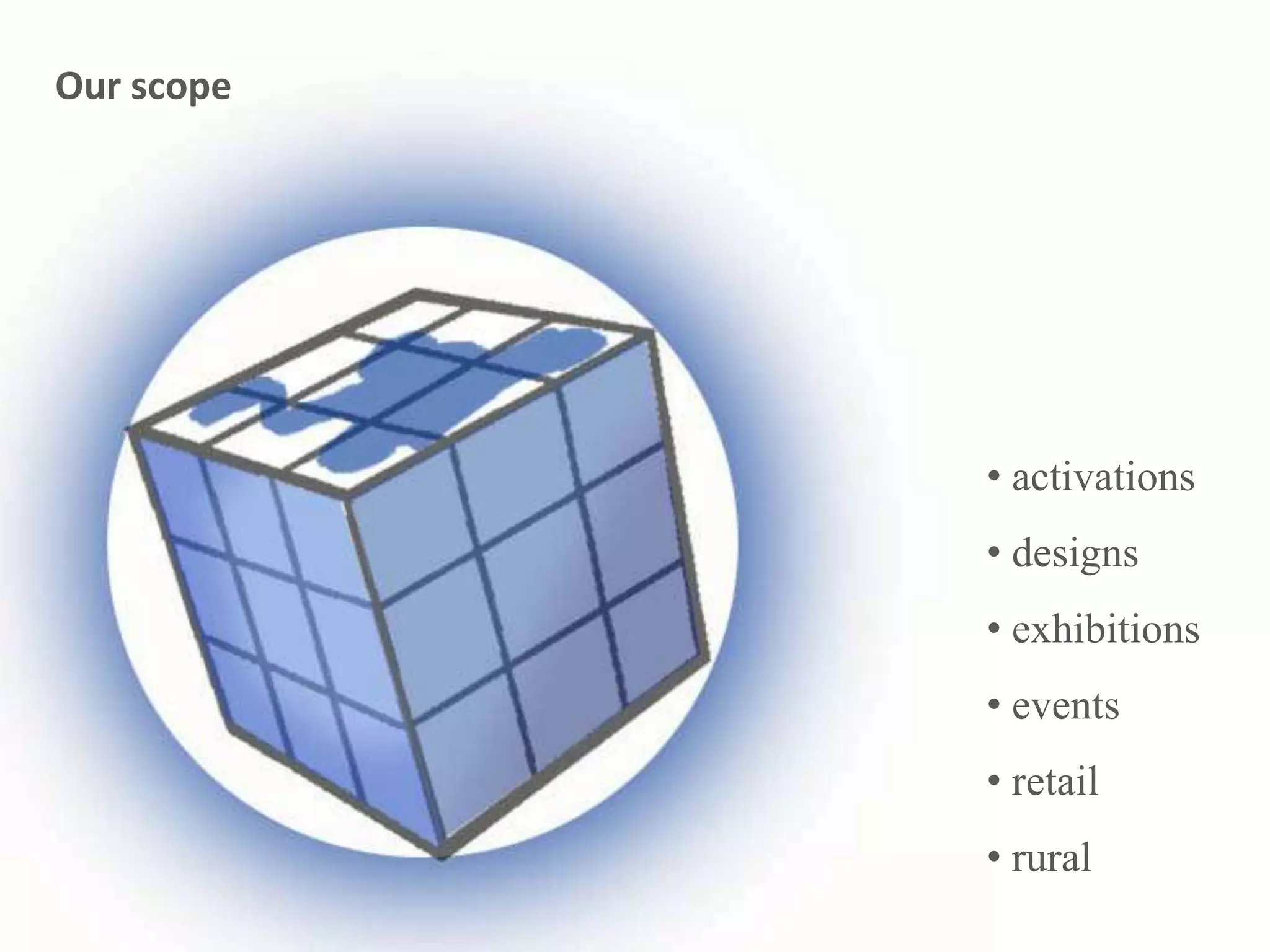 • activations
• designs
• exhibitions
• events
• retail
• rural
Our scope
 