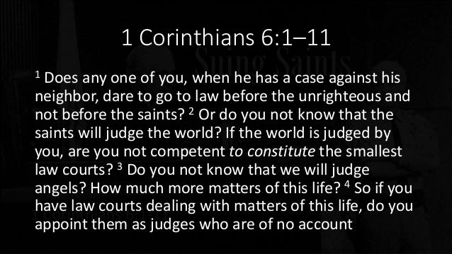 Suing Saints 1 Corinthians 61 11