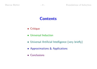 Marcus Hutter Foundations of Induction | PDF