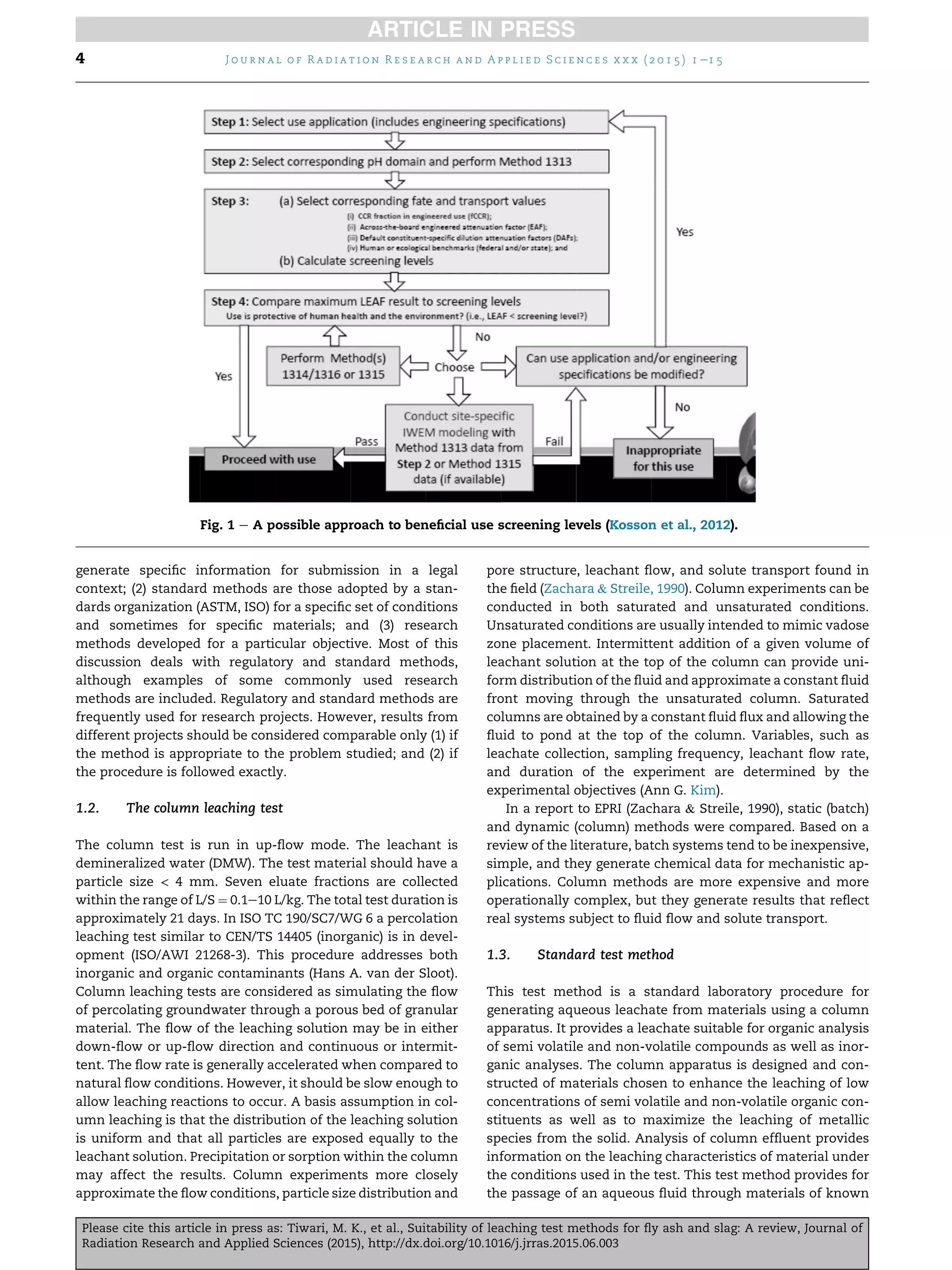 Suitability of leaching test methods for fly ash and slag a review | PDF